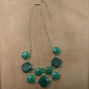 Shades Of Green Gold Toned Necklace